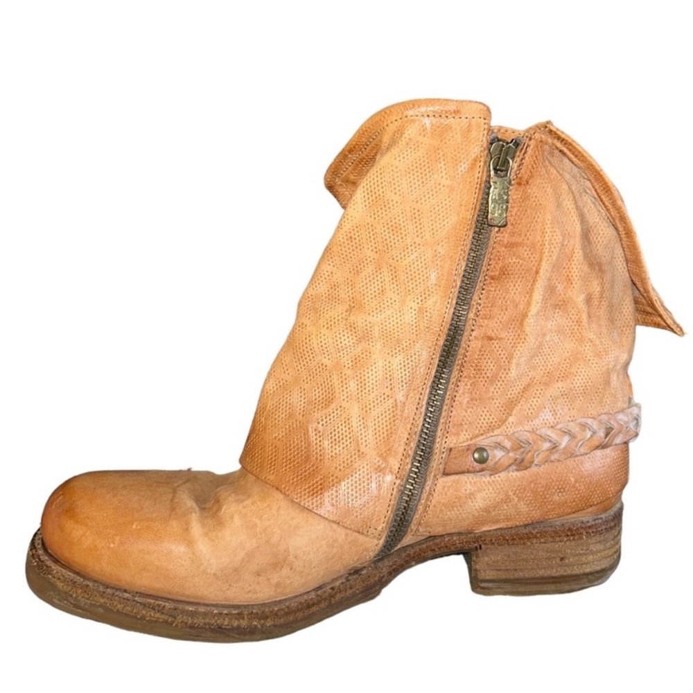 AS 98 Springer Slouchy Tan Leather Ankle Boot Size 40/ US Women’s 9 - Picture 3 of 16